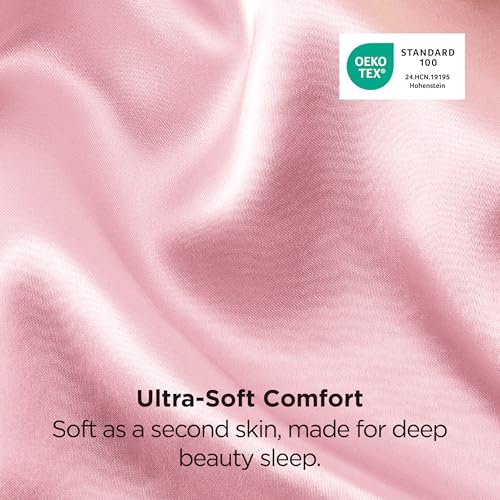 Bedsure Satin Pillowcase 2 Pack Similar to Silk Pillow Cases Standard Size, Pillow Case for Sleeping Women with Envelope Closure, Gifts for Women Men, Pink, 20x26 Inches, 2pcs - Image 5