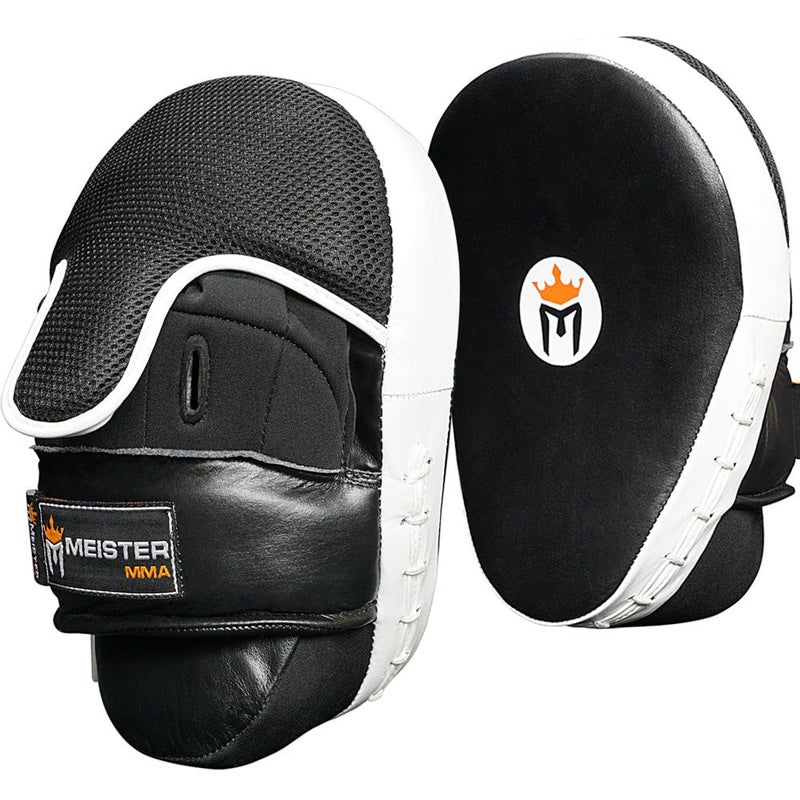 Meister Cowhide Leather Curved Focus Mitts wWrist Support Pair - Image 2