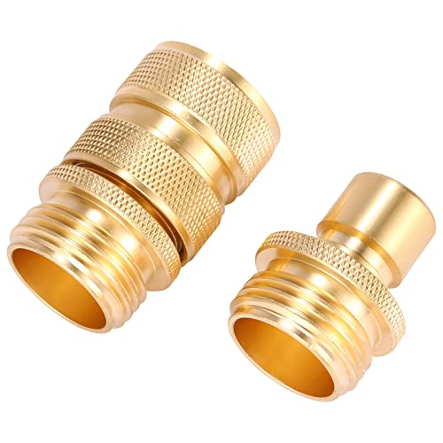 Sanpaint 3/4 Inch Brass Garden Hose Fitting Quick Connector Male and Female Set, 2 Set - Image 4