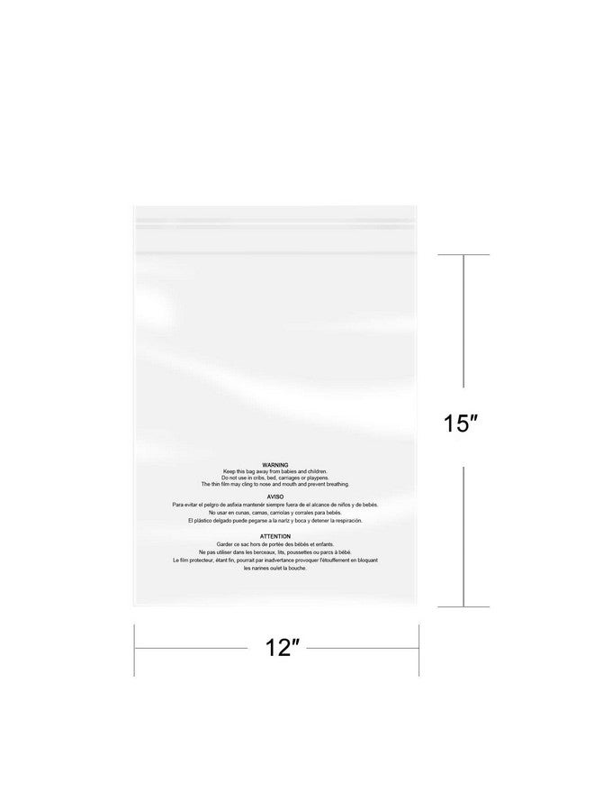 iMailer - 200 Pcs - 12" X 15" Poly Bags With Suffocation Warning Self Seal- Clear Shipping Bags 1.6 Mil For Clothing, Shirts, Packaging - Permanent Adhesive - Image 2