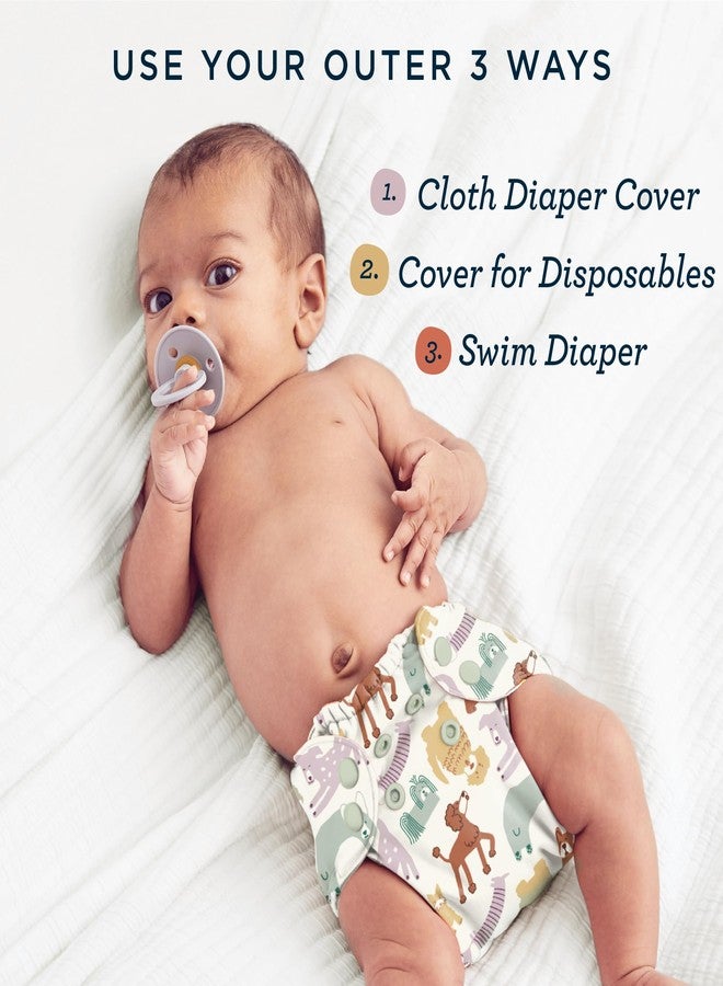 Esembly Cloth Diaper Cover - Reusable Swim Diaper, Waterproof, Breathable - Adjustable Outer Layer Over Absorbent Inner for Blowout Protection - Turtles, Size 1 (7-17lbs) - Image 5