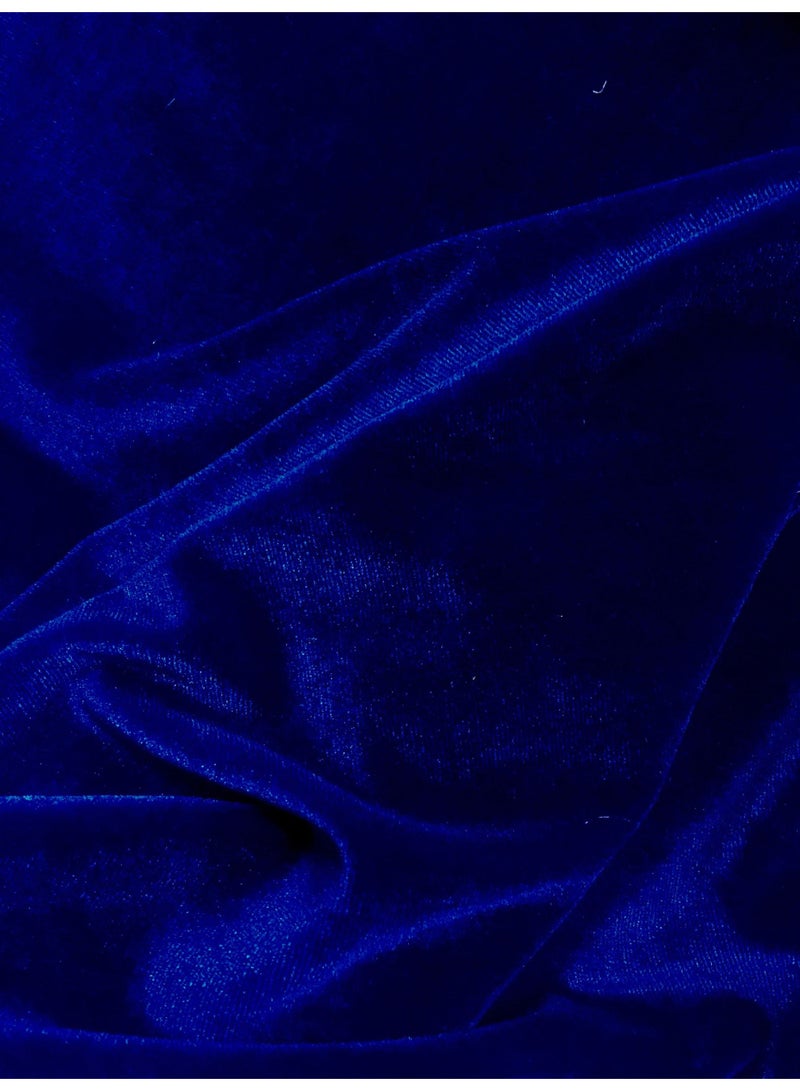 JewelOnPalette Royal Dark Blue Polyester Velvet Fabric 45'' Cut by Yard, for for Bows, Head Wraps, Scrunchies, Clothes, Costumes, Crafts , Cushions - Image 2