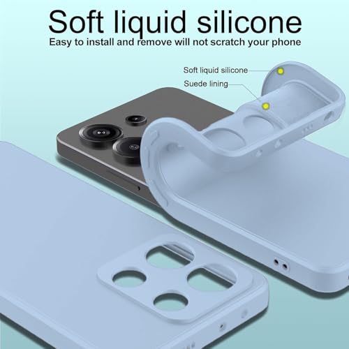 DIZORO Compatible with Mi Redmi Note 13 5G Back Cover with Upgraded Square Edges for Camera Protection Shockproof Flexible Matte Liquid Silicone Mobile Phone Case (Carolina) - Image 3