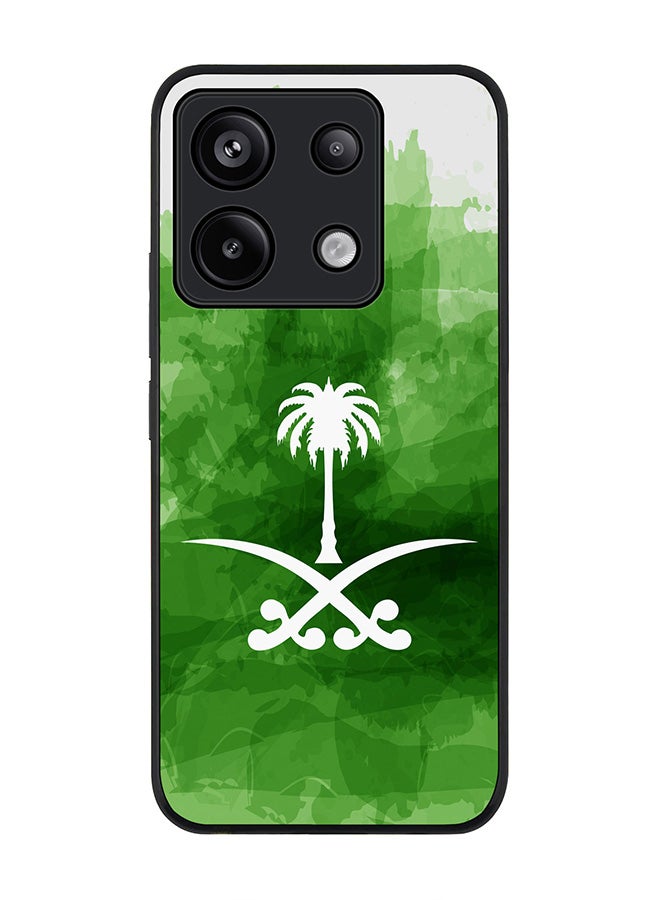 Stylizedd Rugged Black edge case for Poco X6 5G, Slim fit Soft Case Flexible Cover - Saudi Emblem - Image 1