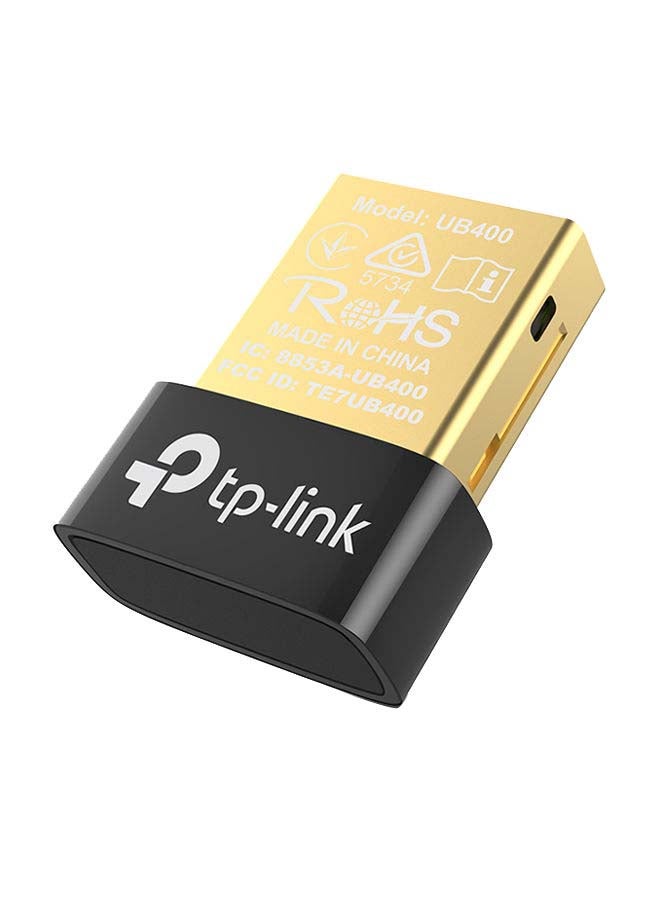 تي بي لينك محول بلوتوث لأجهزة الكمبيوتر بمنفذ USB طراز UB400، لجهاز استقبال دونجل بتقنية بلوتوث 4.0، والذي يدعم أنظمة تشغيل ويندوز إكس بي/7/8/8.1/10  لأجهزة الكمبيوتر المكتبية، واللابتوب، والماوس، ولوحة المفاتيح، والطابعات، وسماعات الرأس، ومكبرات الصوت، ووحدات تحكم جهاز بلايستيشن 5/4، وإكس بوكس أسود - Image 1