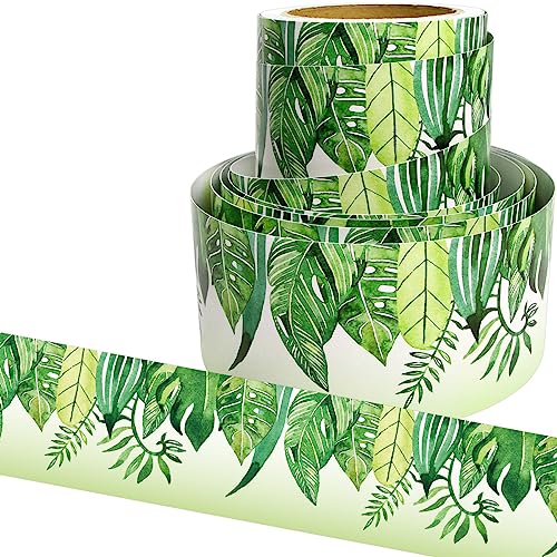 Fancy Land Safari Border for Bulletin Board Jungle Theme Bulletin Board Set Tropical Leaf Borders for Classroom Decor Back to School Decorations Supplies 36Ft - Image 1
