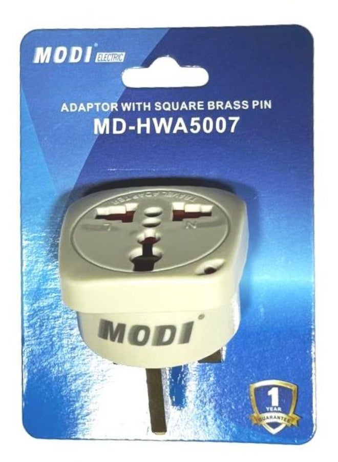مودي محول MODI 250V ذو دبوس نحاسي مربع إلى مقبس عالمي HWA5007 13A مع مؤشر ضوئي وأغطية أمان مقاومة للأطفال - Image 2