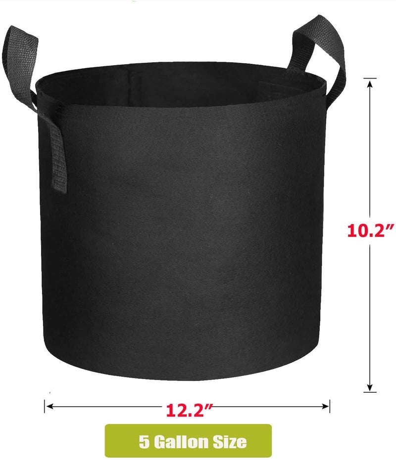 Cavisoo 24-Pack 5 Gallon Grow Bags, Heavy Duty Thickened Non-Woven Plant Fabric Pots with Reinforced Handles - Image 2