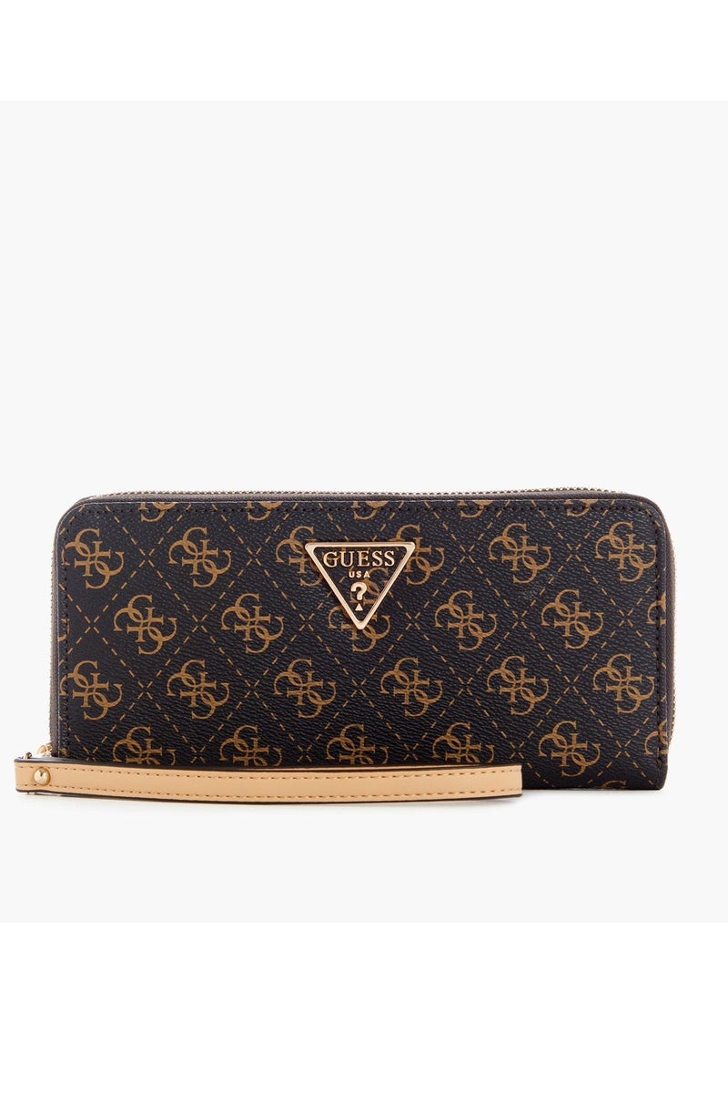 GUESS Brown Wallet Camera Bags & Backpacks For Women with Zipper and Classic Beige Print - Image 1