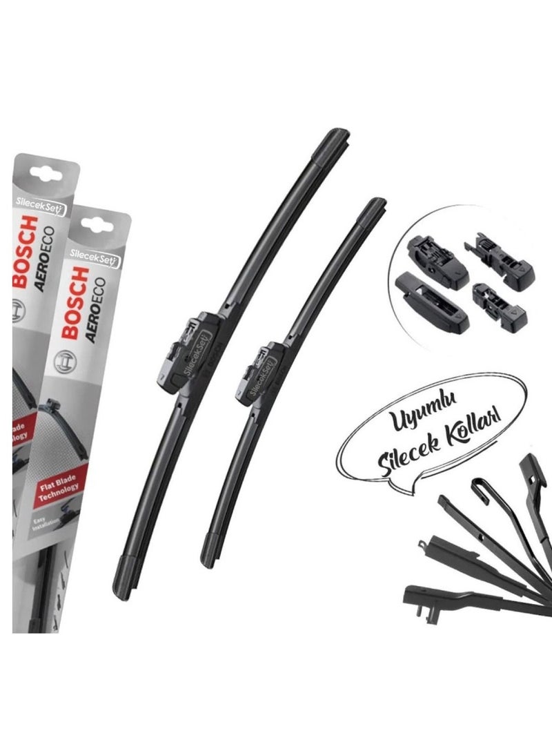 BOSCH Aeroeco Front Window Wiper Blades Driver Side And Passenger side For Land Rover Discovery Sep. 2009 - Dec. 2017 - Image 3