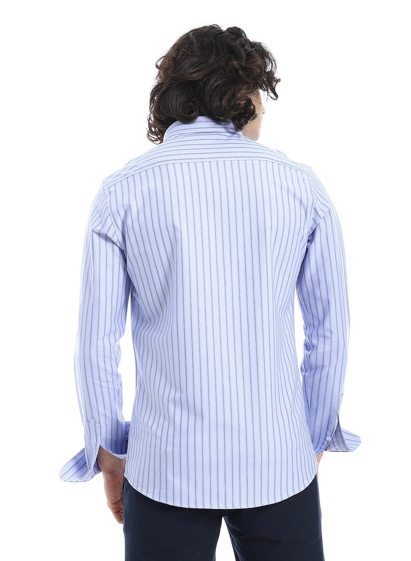 Andora Oxford Dual Stripe Shirt_ Baby Blue - Image 3