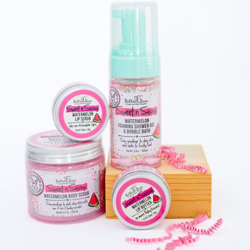 Bella and Bear Bella & Bear Sweet 'n' Sassy Watermelon Exfoliating Lip Scrub, 0.6 oz - Image 3