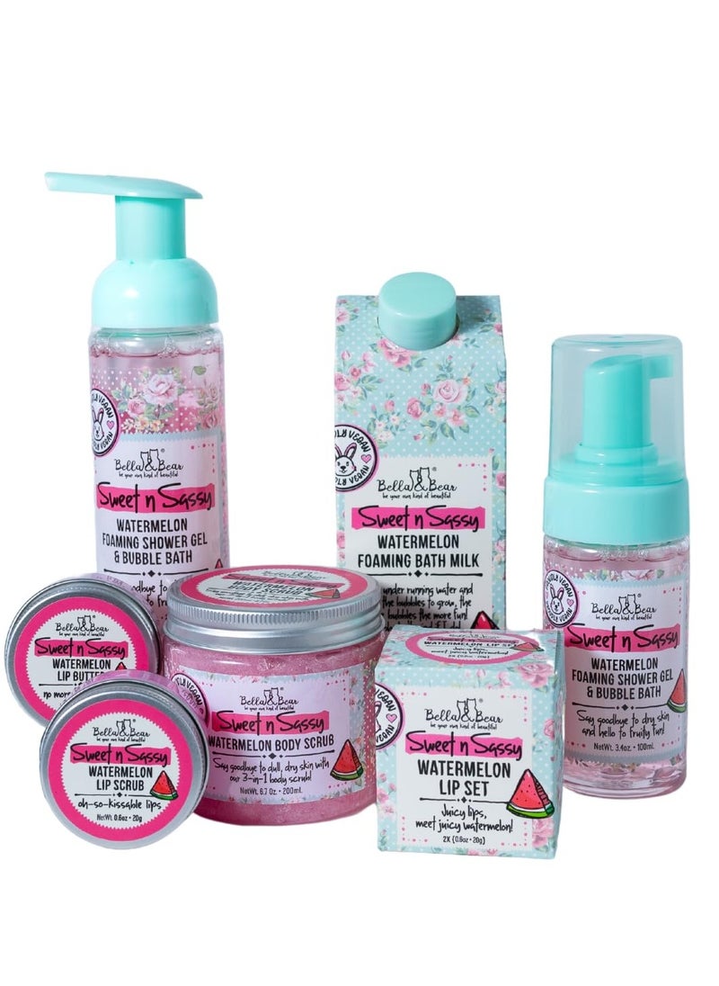 Bella and Bear - Bella & Bear Sweet 'n' Sassy Watermelon Exfoliating Lip Scrub, 0.6 oz - Image 1