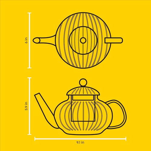 JoyJolt Fluted Glass Teapot Set 34oz Stovetop Safe Tea Kettle Borosilicate Clear Kettle with Removable Glass Infuser Blooming and Loose Leaf Tea Maker and Brewer - Image 3