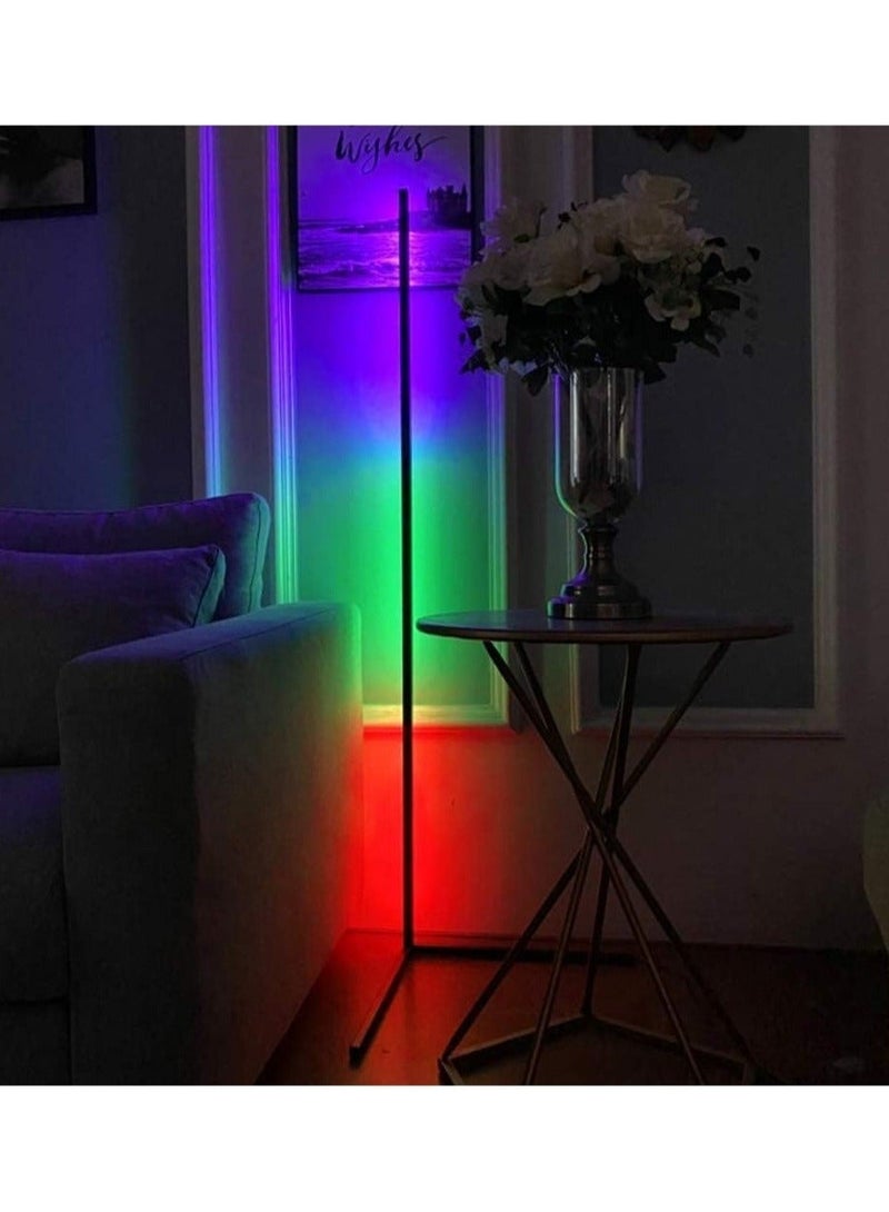 Raxoom Smart RGB Floor Lamp, LED Floor Lamp Ambient Background Light, Modern Minimalism Color Changing LED Dimmable Torchiere, Black, 142cm, UK Plug, 20W Cool for Living Room, Bedroom and Play Room DIY - Image 2