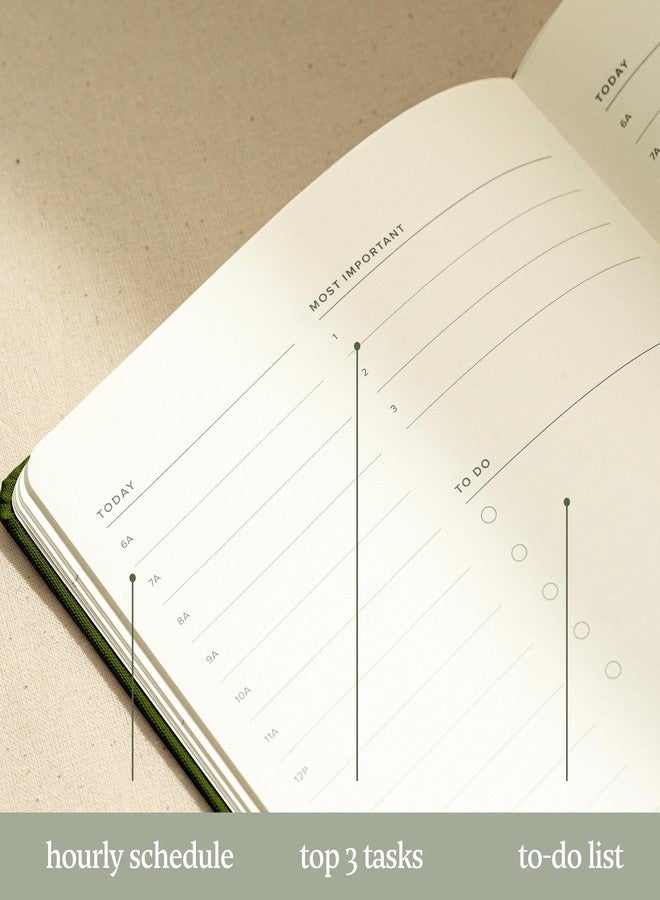 Kunitsa Co. Undated Planner - Hardcover, with Habit Tracker & Goal Setting - Daily, 120 Days, Start Anytime (Forest) - Image 3