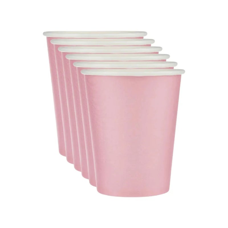 Party Decoration Disposable Paper Cups For Hot And Cold Beverage- Pink