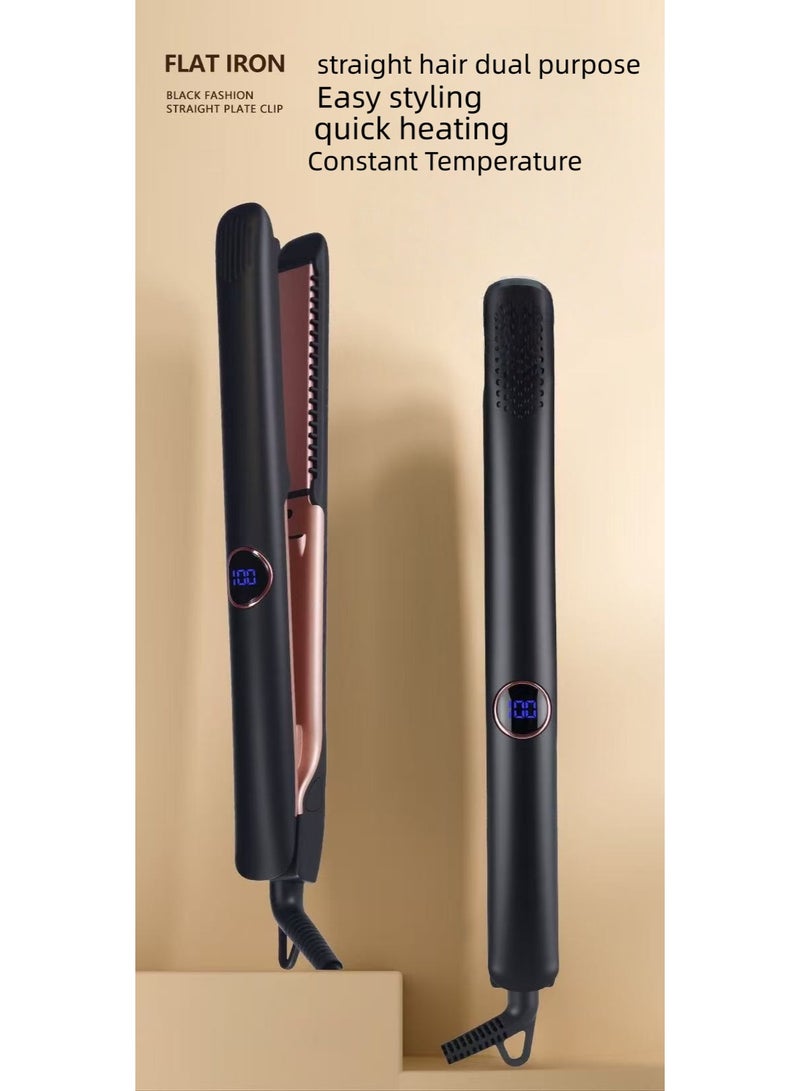 روينغدا أفضل مبيع سيراميك الشعر مصمم و Curler 2 في 1 تسخن حتى 260 درجة مئوية عالية درجة الحرارة سيراميك مسطح الحديد أيونية التكنولوجيا 5 إعدادات درجة الحرارة لوحات عائمة مع ردود الفعل الاهتزاز ، مثالية للتسوية / التجفيف أحدث نموذج - Image 3