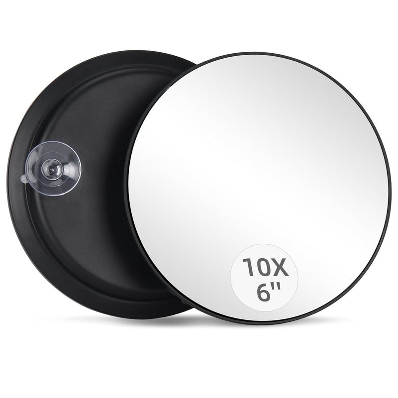 Foxelli 10x Magnifying Mirror With 2 Suction Cups 6 Stick On Makeup Mirror Travel Magnifying Mirror Set Comes With Portable Storage Bag Compact Small Magnifying Mirror For Travel With 10x Magnification 1  - Image 1