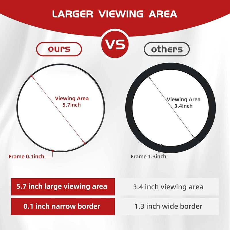 Foxelli 10x Magnifying Mirror With 2 Suction Cups 6 Stick On Makeup Mirror Travel Magnifying Mirror Set Comes With Portable Storage Bag Compact Small Magnifying Mirror For Travel With 10x Magnification 1  - Image 3