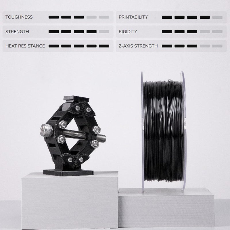 Protomont TECHNOLOGIES Filamont 3D Printer Filament Premium Plus 3D Printing Filament, Compatible with Most FDM Printers (K8 Clear Black) - Image 2