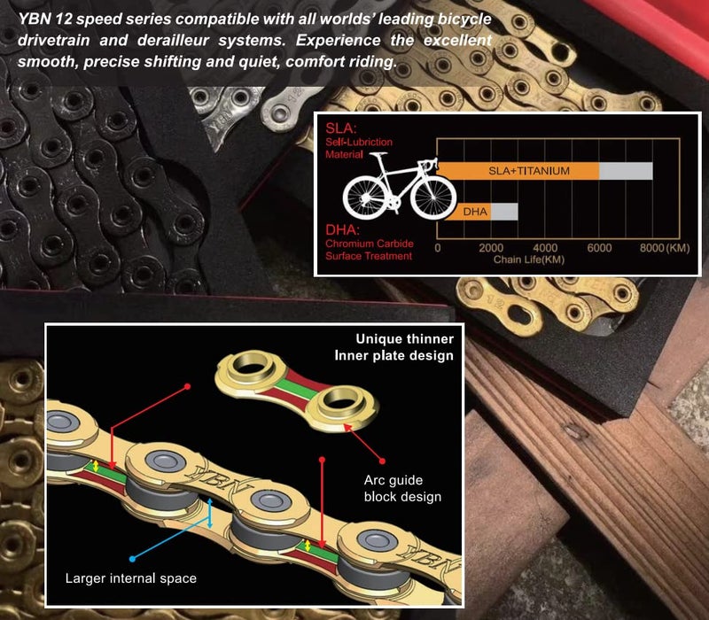 DJC Components DJC Bike Chain 6 7 8 Speed for Road Bike MTB Mountain with Quick Link YBN for Shimano Sram System and KMC - Image 5