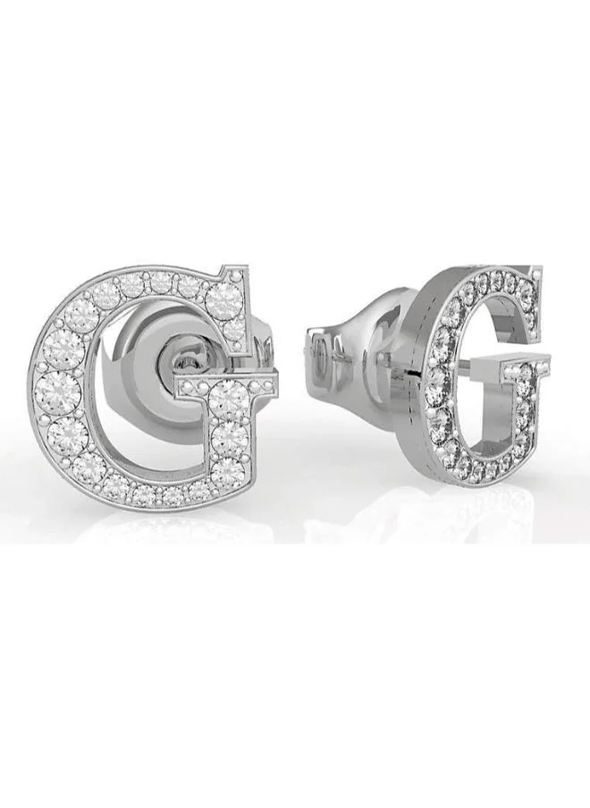 جس Round Pave Stud Earrings