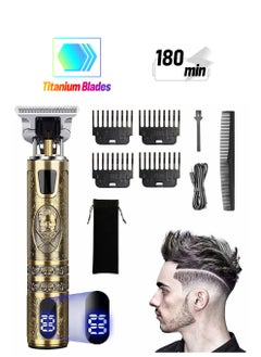 Beard Trimmer for Mens, Rechargeable Electric Hair Clippers with LCD Screen