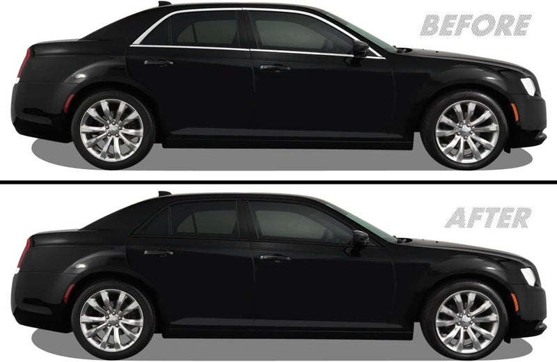 SlickMod Chrome Delete Blackout Vinyl Overlay for 2011-2021 Chrysler 300 Window Trim (Satin  Black) - Image 1