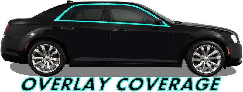 SlickMod Chrome Delete Blackout Vinyl Overlay for 2011-2021 Chrysler 300 Window Trim (Satin  Black) - Image 2