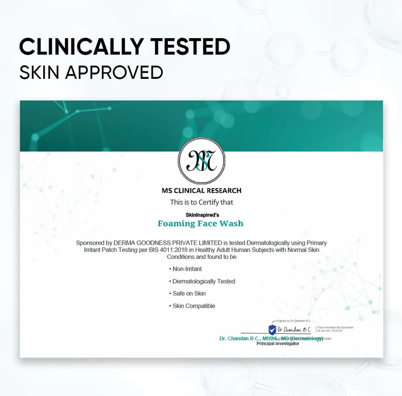 Skininspired  SkinInspired Foaming Face Wash For Deep Cleansing/Facewash for Glowing Skin/Daily-Use Face Cleanser for Women & Men/Natural Foaming Face Wash for Normal to Dry & Combination Skin (100 ml)  | Best Price UAE