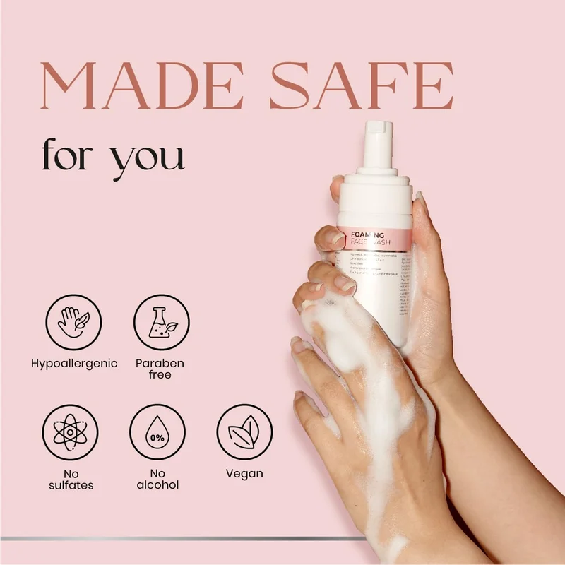 Skininspired  SkinInspired Foaming Face Wash For Deep Cleansing/Facewash for Glowing Skin/Daily-Use Face Cleanser for Women & Men/Natural Foaming Face Wash for Normal to Dry & Combination Skin (100 ml)  | Best Price UAE