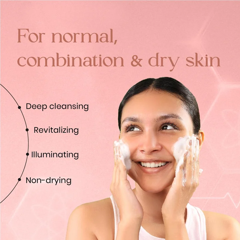 Skininspired  SkinInspired Foaming Face Wash For Deep Cleansing/Facewash for Glowing Skin/Daily-Use Face Cleanser for Women & Men/Natural Foaming Face Wash for Normal to Dry & Combination Skin (100 ml)  | Best Price UAE