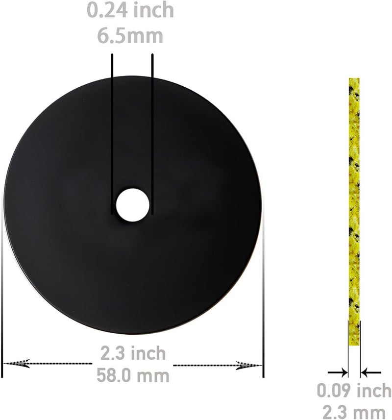 trust4care 4-Pack Black Large Rosette Backplate of Bifold Closet Cabinet Door Knob, 2-1/3 Inch Circle Escutcheon Back Plates for Bi Fold Doorknobs Barn Handles Pulls, Thick Round Wide Base Washers - Image 5
