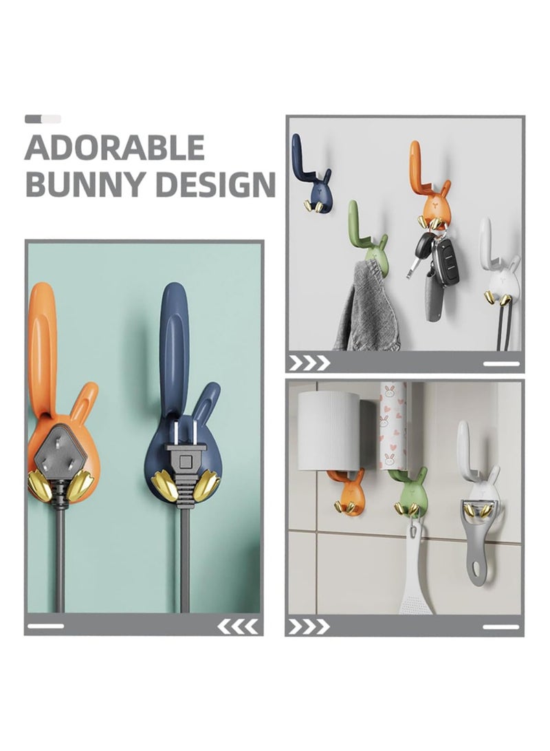 CMGTYYD 3Pcs Cute Rabbit Toothbrush Cup Holder Cup Holders for Home Toothbrush Cup Organizer Cup Organizing Hook Tooth Brush Mug Holder Toilet Cup Storage Rack Cup Shower Holder Wall Hooks - Image 2