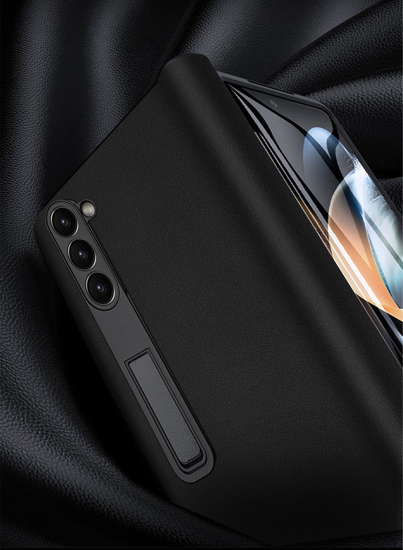 Samsung Galaxy Z Flod 5 Genuine Leather Case Cover with Shockproof Protective Screen Protector & Hinge Protection, Samsung Fold 5 Case with Stand Phone Holder Kickstand Back Accessories - Image 2