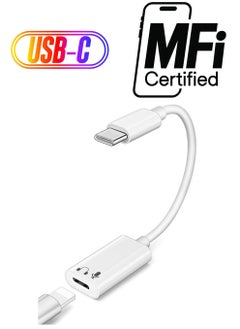USB C to Lightning headphone audio adapter for iPhone 15 Plus/Pro Max,Type C Revolution female Lightning headphone Converter (supports voice) for iPad Air Mini MacBook, does not support charging dat
