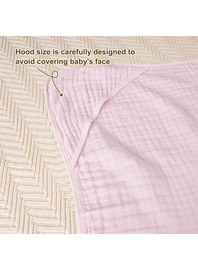 david's kids 2 Pack Hooded Baby Towels, 100% Muslin Cotton 6-Layer Ultra Soft Breathable Absorbent Baby Bath Towels for Infant and Toddler, Newborn Essentials, Large 32x32Inch, Floral - Image 5