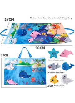 Generic Baby Game Blanket Animal Storage Mat Three-dimensional Animal Fabric Book Bag Crawling Mat Educational Toys-color:Marine Animals (6 Animals + Storage Bag)  - Image 1