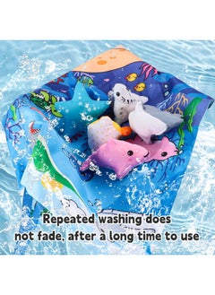 Generic Baby Game Blanket Animal Storage Mat Three-dimensional Animal Fabric Book Bag Crawling Mat Educational Toys-color:Marine Animals (6 Animals + Storage Bag)  - Image 5