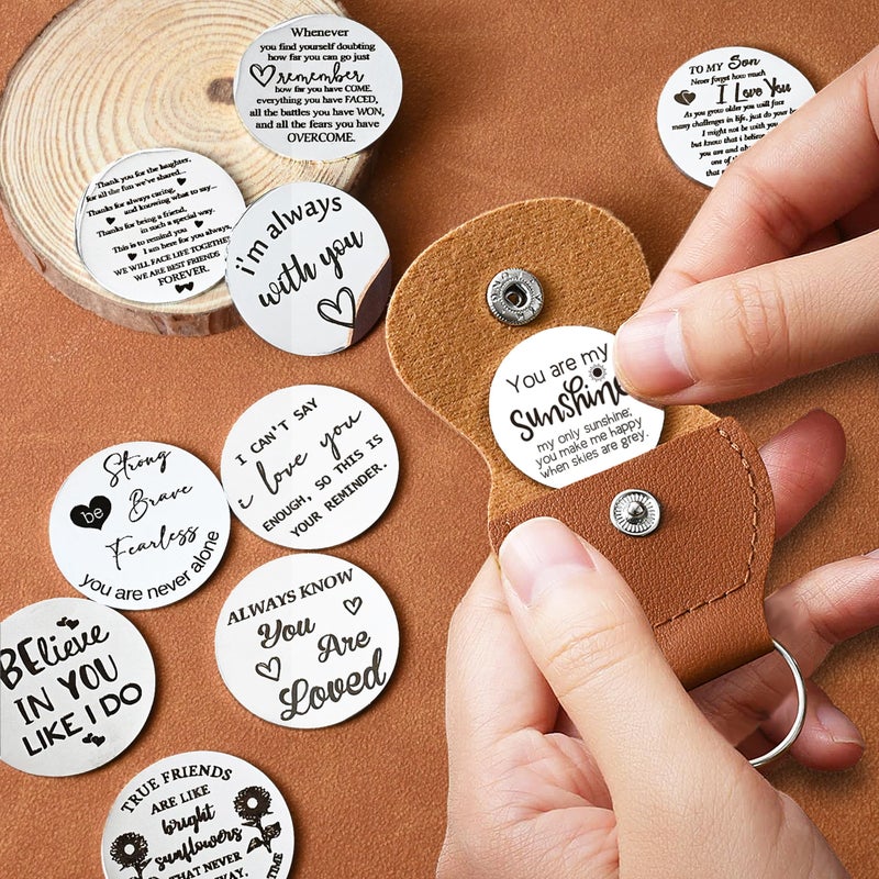 OUMILAN Pocket Hug Token Gifts for Men Boyfriend Girlfriend Inspirational Gift for Son Daughter Brother with Leather Keychain - Image 5