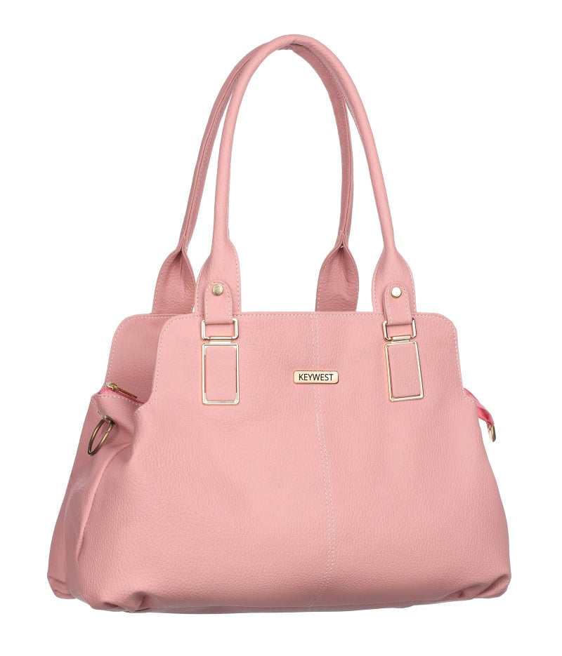 Keywest Women's Pheonix Satchel Tote Handbag for Women | Ladies purse | Stylish Shoulder Bag | Gift For Woman | Light Pink - Image 2