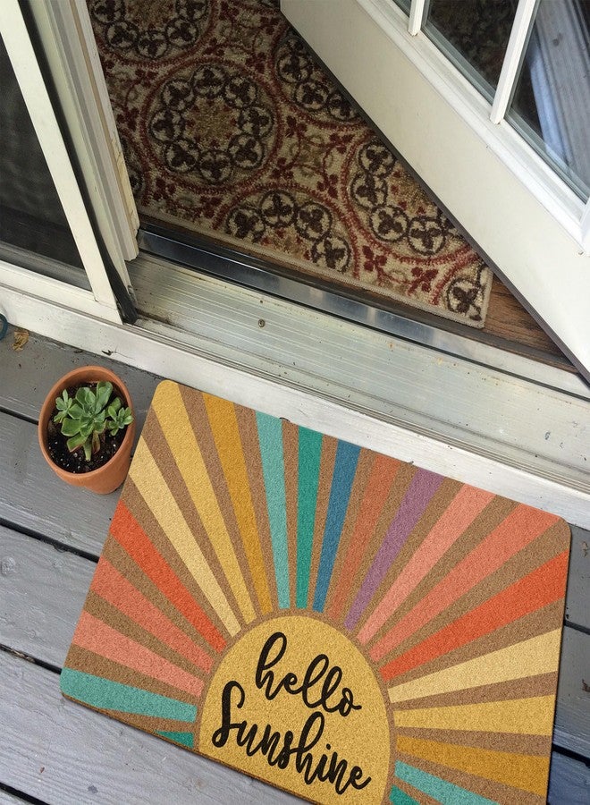 XLDLIOO Boho Sunshine Door Mat, Spring Doormats, Classroom Welcome Mat, Summer Hello Sunshine Welcome Front Door Mat Indoor Outdoor Entrance, Boho Artificial Coir Doormat Rugs for Patio 30x17in - Image 5