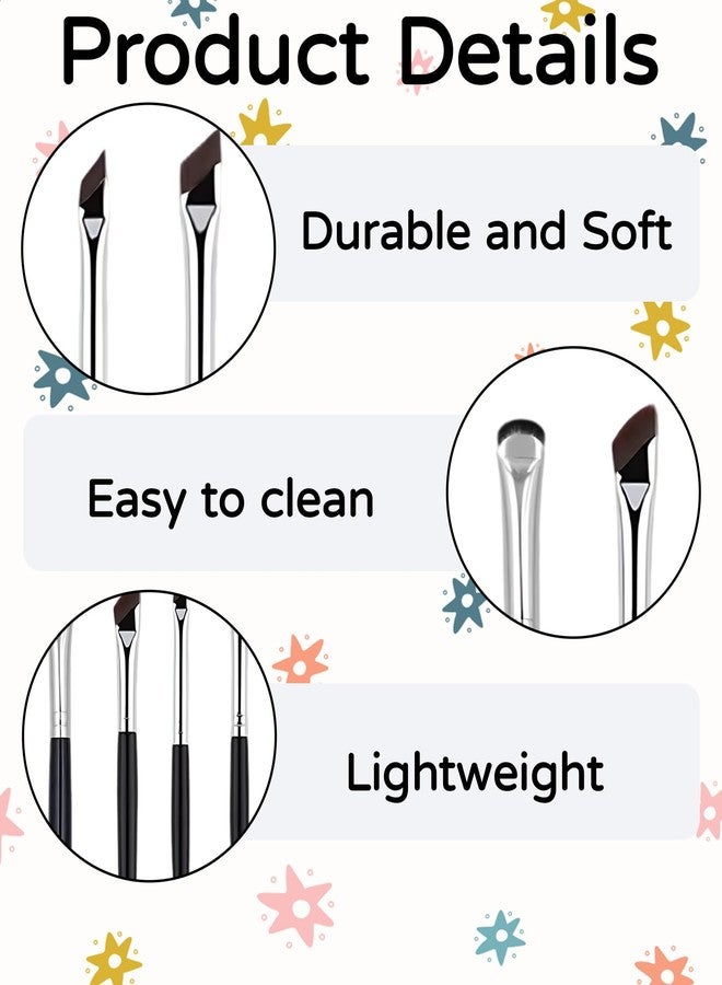 xinxingin 4 Pcs Eyeliner Brush Set, Angled Eyeliner Brush for Precise Eye Makeup, Professional Makeup Brushes for Eyebrow and Eyeliner Application,eye makeup brushes - Image 3