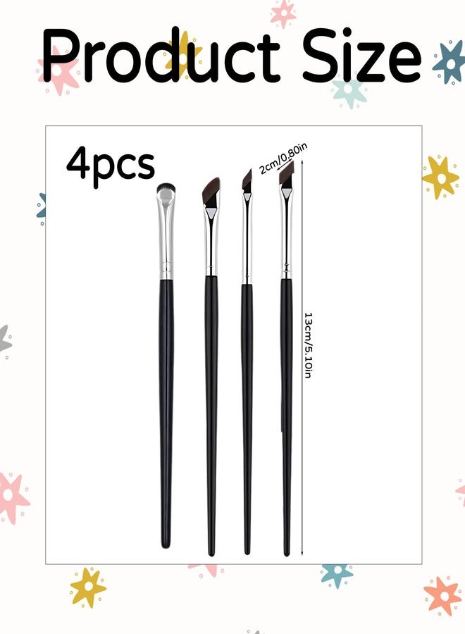 xinxingin 4 Pcs Eyeliner Brush Set, Angled Eyeliner Brush for Precise Eye Makeup, Professional Makeup Brushes for Eyebrow and Eyeliner Application,eye makeup brushes - Image 2