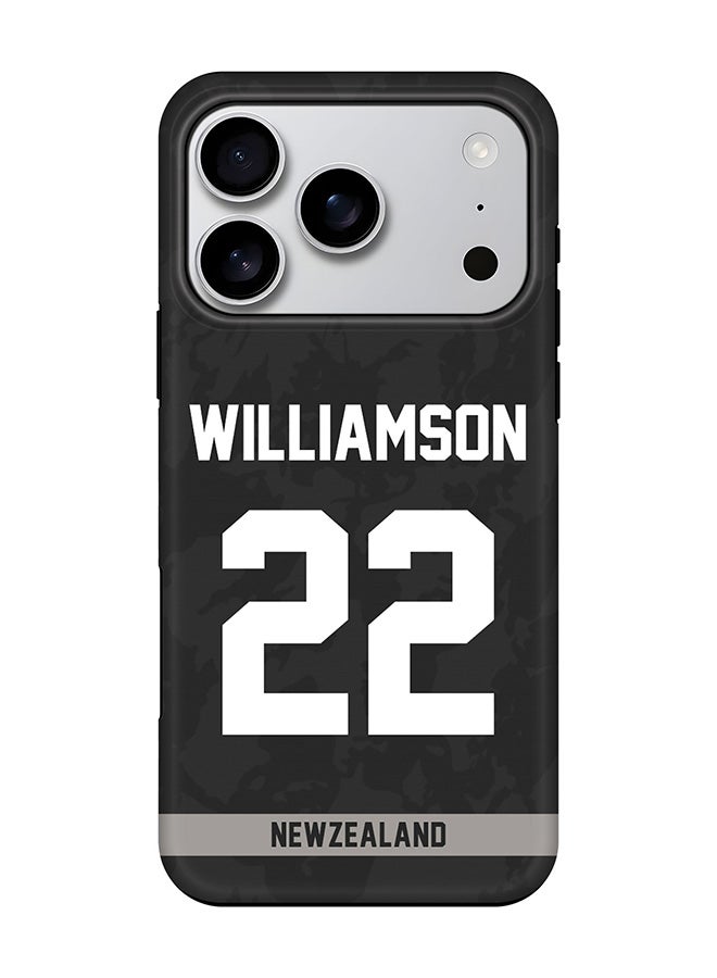 Stylizedd Tough Pro Magnetic Case for iPhone 17 Pro, Dual Layer hybrid PC + TPU Mobile Cover Matte - New Zealand Kane Williamson, Jersey No 22