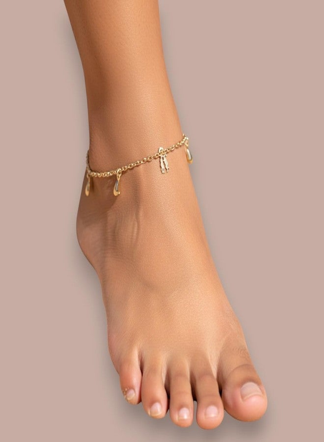 ACCESSHER Women's & Girls Silver-Tone Couple Charm Anklet with Adjustable Chain Ghungroo Payal, Pajeb, Ankle Chain, Leg Chain Fashion Foot Jewellery for Gift - Image 2