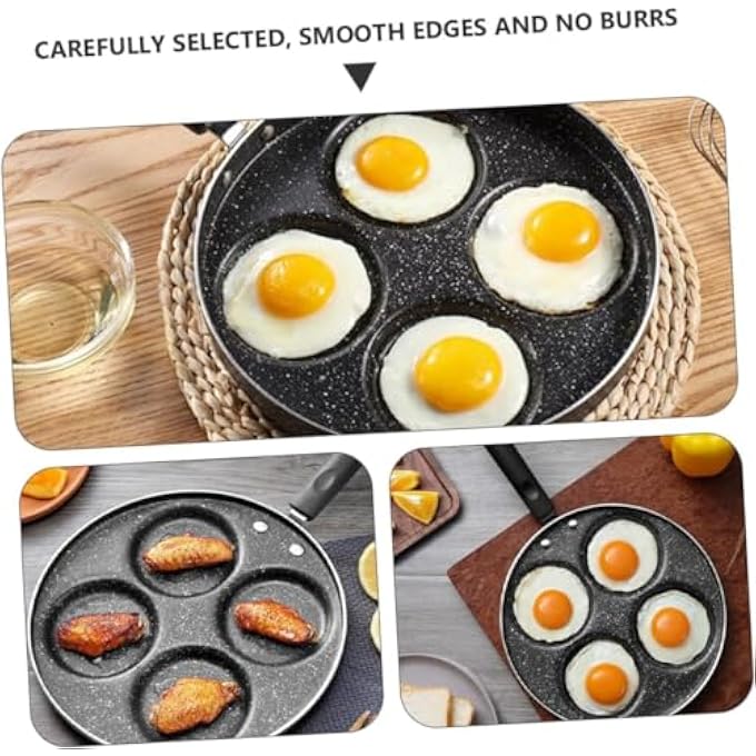DOOKOO 4Cup Nonstick Egg Frying Pan Fried Egg Pan Omelette Pan Mini Pancake Pan For Stove Top Gas  Electric Small Egg Skillet Breakfast Sandwich Maker - Image 5