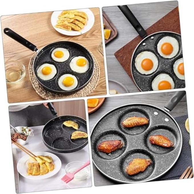 DOOKOO 4Cup Nonstick Egg Frying Pan Fried Egg Pan Omelette Pan Mini Pancake Pan For Stove Top Gas  Electric Small Egg Skillet Breakfast Sandwich Maker - Image 4
