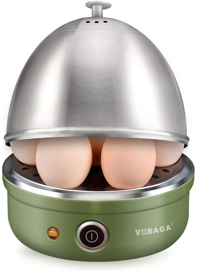Vobaga VOBAGA Electric Egg Cooker, Rapid Egg Boiler with Auto Shut Off for Soft, Medium, Hard Boiled, Poached, Steamed Eggs, Vegetables and Dumplings, Stainless Steel Tray with 7-Egg Capacity (Green)  - Image 1